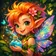 Vibrant cartoon avatar of a fantasy creature with colorful fur and big expressive eyes set against a rainbow background.